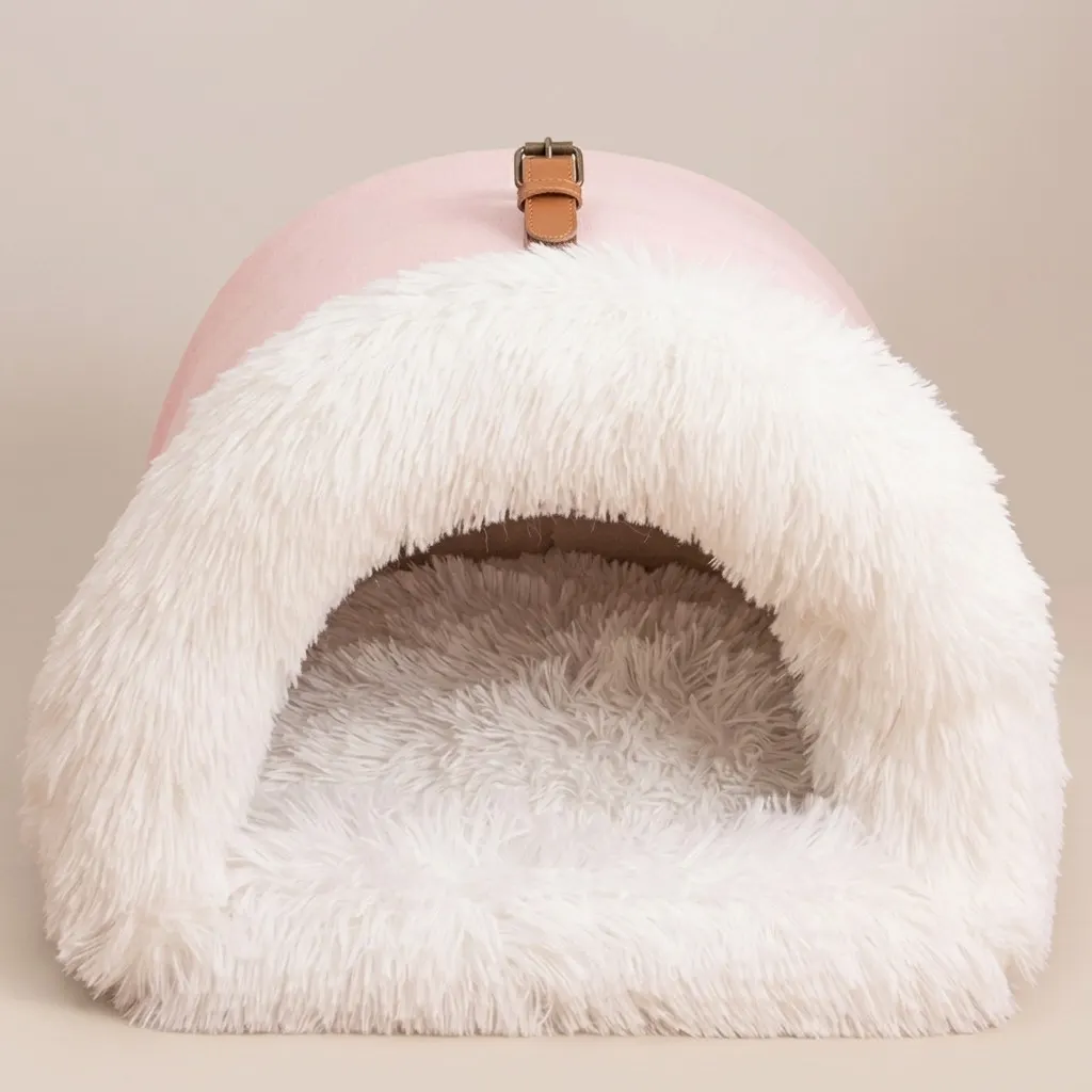 tunnel-shaped nest with a carry strap