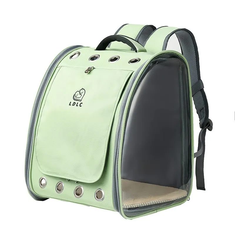 pet backpack carrier with a clear front panel