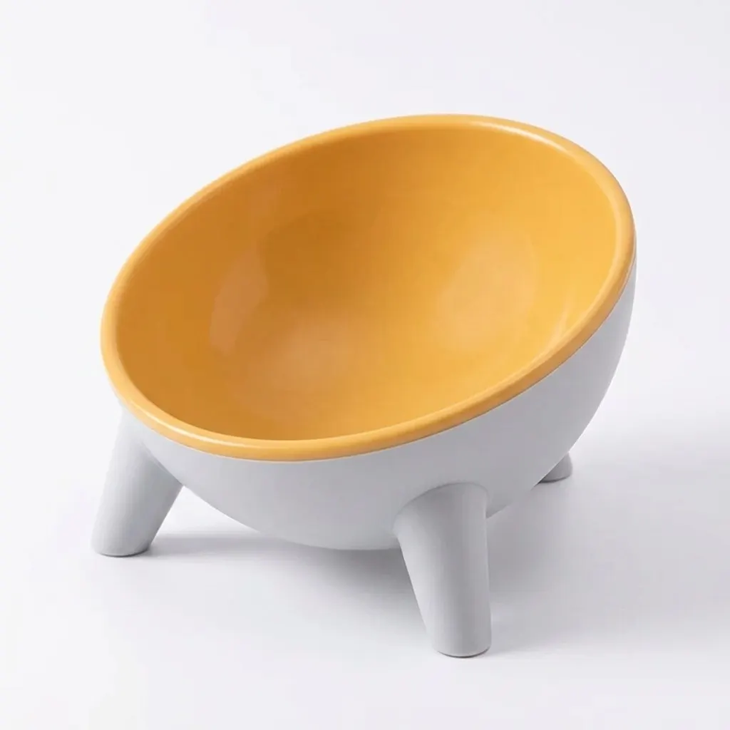 tilted bowl on short legs